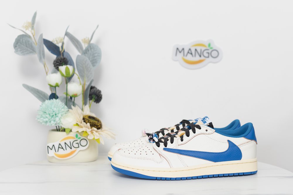 Fragment Design x Travis Scott x Air Jordan 1 Retro Low'Sail Military Blue'