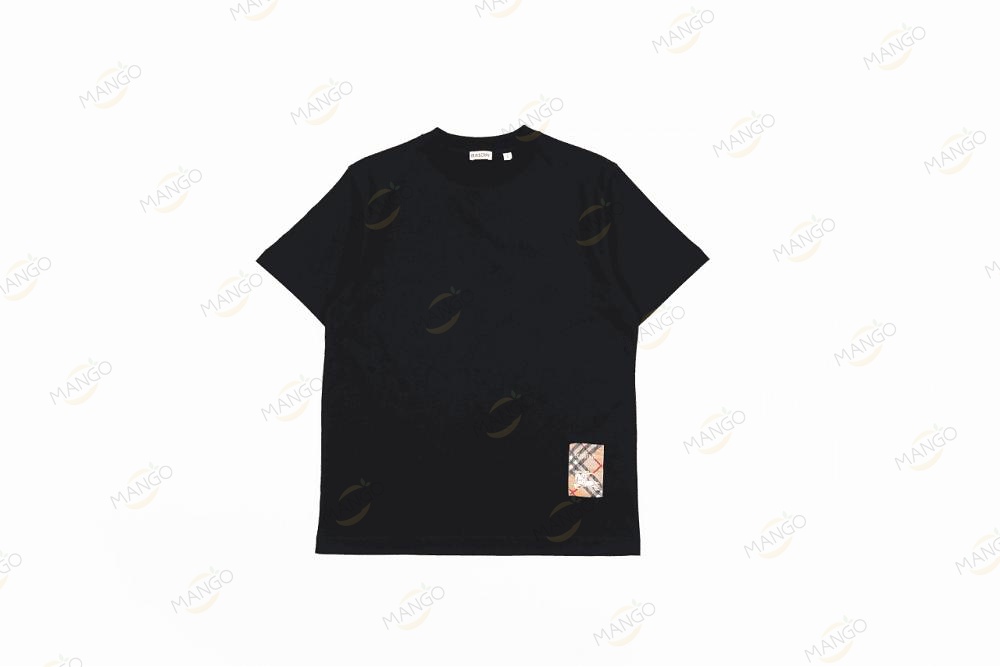 Burberry Checkered Warhorse Label T-shirt Black（KN）