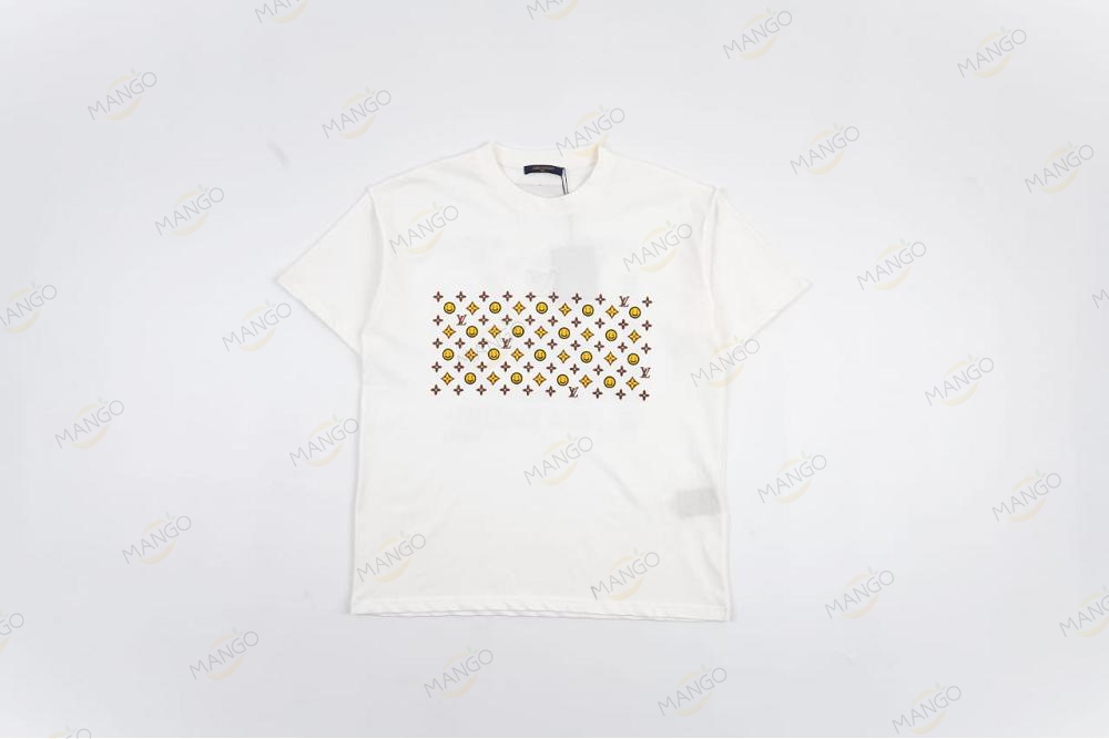 Louis Vuitton Smiley Face Print T-shirt White（KN）