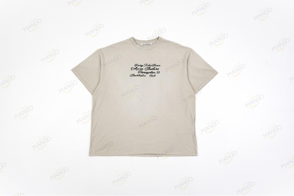 Acne Studios Flocking Distressed T-shirt Beige（KN）