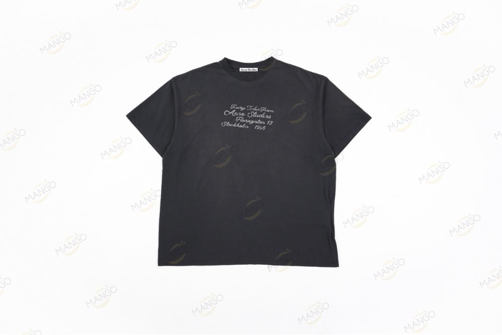 Acne Studios Flocking Distressed T-shirt Black（KN）