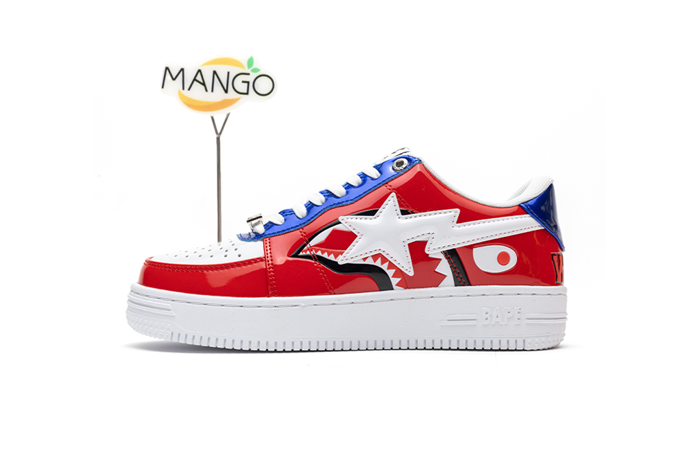 A Bathing Ape Bape Sta Low Color Block Shark Red